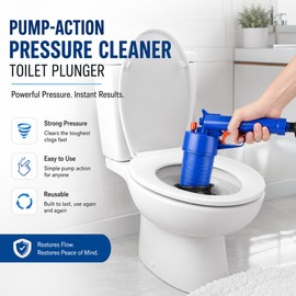 Pressure Drain Plunger for Clog Removal – Manual Pump Cleaner for Toilets, Sinks & Floor Drains