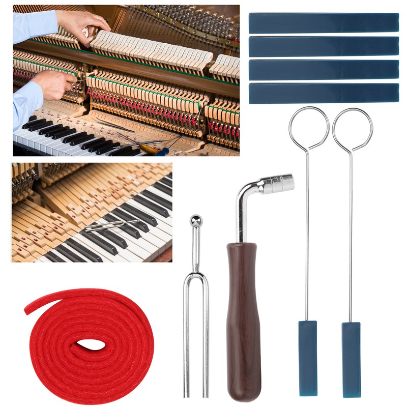 Piano Tuning Set Tool Mutes Wrench Fork Lever Felt Temperament