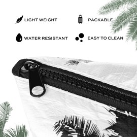 GRQ Hawaiian Vibes Large Beach Tote Bag Local Designer Creation Waterproof Lightweight with Expandable Top Zipper Closure (Palm)