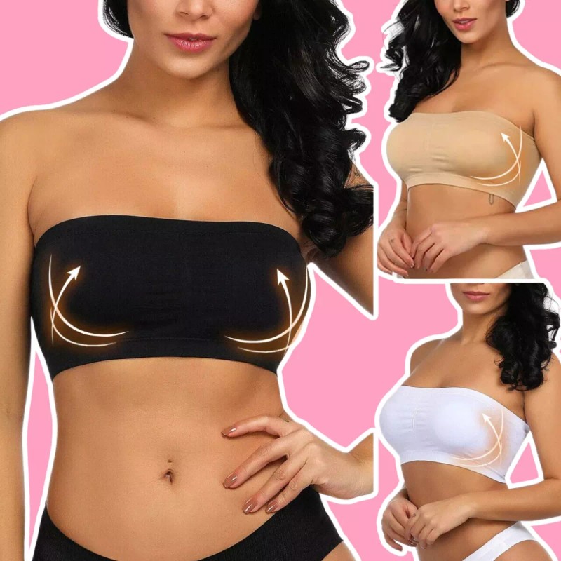 Veraly 3pzs Brasier Push Up Strapless Sin Tirantes Y Invisible