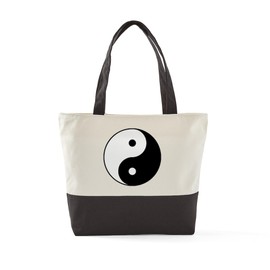CafePress Yin Yang Large Canvas Tote Canvas Tote Top Zipper Closure