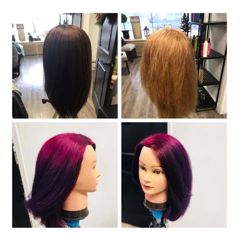 cabeza de entrenamiento Maniqui Cabeza Cabello Natural #4 Marrón Oscuro