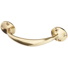 Merriway® BH01753 Front Fix Bow Door Handle, 150mm (6 inch) - Polished Brass
