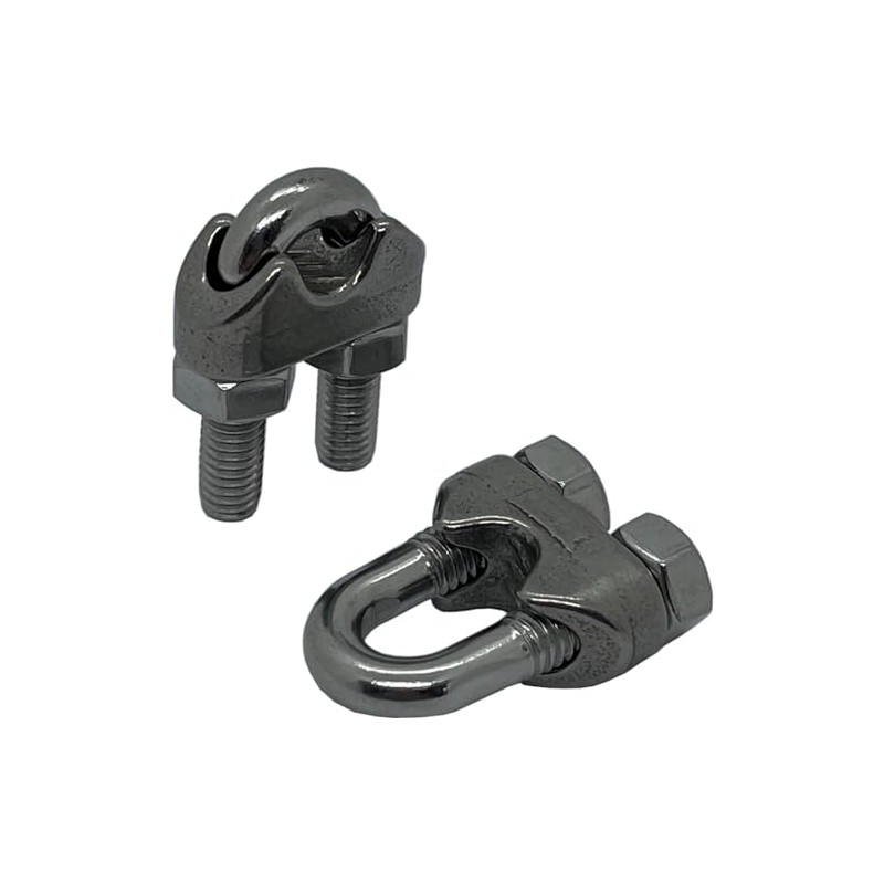 20 x wire rope clamps, stainless steel, V4A 316, 6