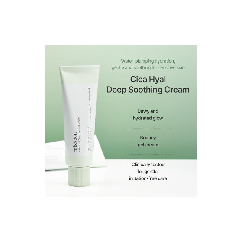 mixsoon Cica Hyal Deep Soothing Cream - Crema Piel Sensible,