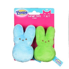 Peeps for Pets Plush Bunny Cat Toys, 2 Pack | Mini Bunnies Plush Catnip Cat Toys in Blue and Green | Catnip Infused Cat Toys Made from Soft Plush Fabric, 4 Inch Cat Toys (FF16251)