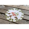 Decorative Hummingbird Table Doily, White with Green Border, Embroidered Floral