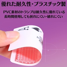 GlowTact Playing Cards [Set of 2] Waterproof Plastic Poker Events Magic Tricks Party (Red Box)