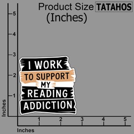 (3Pcs) I Work to Support My Reading Addiction Sticker for Book Lovers, Funny Reader Decal for Laptop Water Bottle, Bookworm Humor Gifts for Library Fans, Reading Life Aesthetic Accessory 3"x2.4"