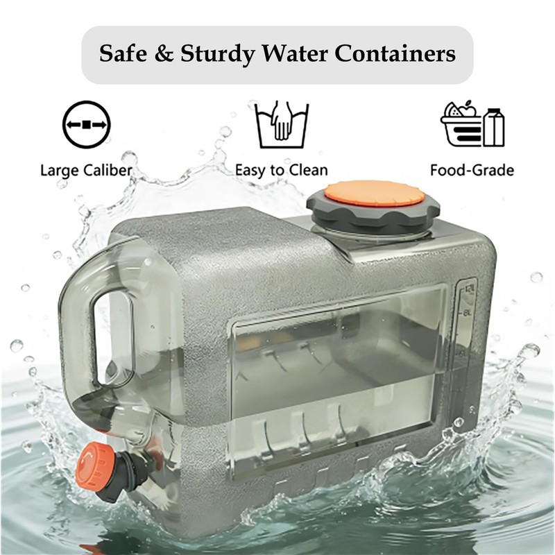 FANEAMADE 3.17 Gallon Water Container with Upgraded Leak-Resistant Lid, BPA-Free