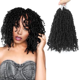 Yanky Twist Crochet Hair 8 Inch Crochet Yanky Twist Pre Looped Crochet Hair 8 Packs Spring Mini Twist Crochet Hair Extensions Bohemian Passion Twist Hair for Black Women（(8",#2-8P)