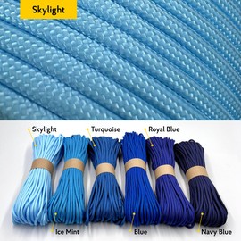 EdcX Paracord 4 mm, 35+ Solid Colours (10 m, 15 m, 30 m, 50 m, 100 m, 300 m), Ideal for Crafts, Camping, Outdoor, 100% Nylon Rope 4 mm, Tactical Cord 550 Type III (Skylight, 10 m)