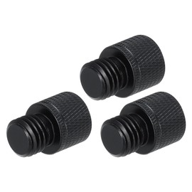 QUARKZMAN 3 Piece Microphone Stand Adapter, 1/4 Female Thread to M12 Male Thread Screw Adapter Aluminum Alloy for Microphone Tripod Mount (Black)
