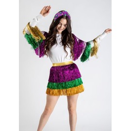 Mardi Gras Headband for Women Purple Green Gold Pearl Rhinestone Jeweled Knotted Hairband Carnival Parade Wide Knot Head Band Mardi Gras Party Hair Accessories (Purple knot hairband B)