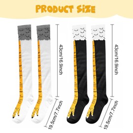 MUNSKT 2 Pair Chicken Leg Socks, Funny Chicken Socks, Novelty Crazy Chicken Feet Socks, Knee Thigh High 3D Animal Socks Casual Leg Socks for Women Men Chicken Gifts