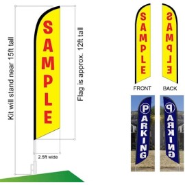 Ffn Parking Sign Outdoor Feather Banner Flag Signs with complete Pole kit and...