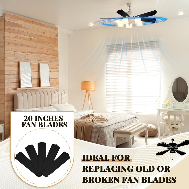 Lineshading 20'' Replacement Fan Blades for 52" Ceiling Fan Waterproof