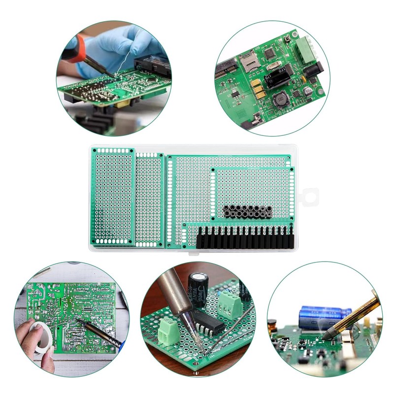 HUAZIZ Pack of 48 PCB Board Kits, 12 Pieces Double-Sided