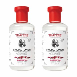 Thayers Alcohol-Free, Hydrating Rose Petal Witch Hazel Facial Toner with Aloe Vera Formula, Vegan, Dermatologist Tested and Recommended, 8.5 Oz (Pack of 2)