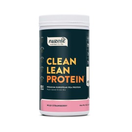 Nuzest - Pea Protein Powder - Clean Lean Protein, Premium Vegan Plant Based Protein Powder, Dairy Free, Gluten Free, GMO Free, Naturally Sweetened, Wild Strawberry, 40 Servings, 2.2 lb