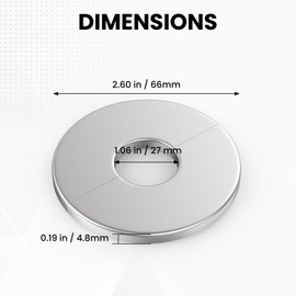 Wall Split Flange, HONSNKS 3Pcs Self Adhesive Round Escutcheon Plate 304 Stainless Steel Wall-mounted Pipe Hole Cover for Various Pipes (27mm/1.06inch ID)