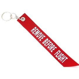 [Flying Dog] Remove Before Flight (Red) Keychain Tag Keychain, red