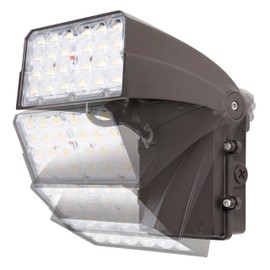 LEDVANCE Dual Selectable Slim LED Wall Pack, 10/20/30W, Dimmable, 3 CCT Selectable 3000/4000/5000K, 80 CRI, Photocell, Bronze - 1 Pack (62878)