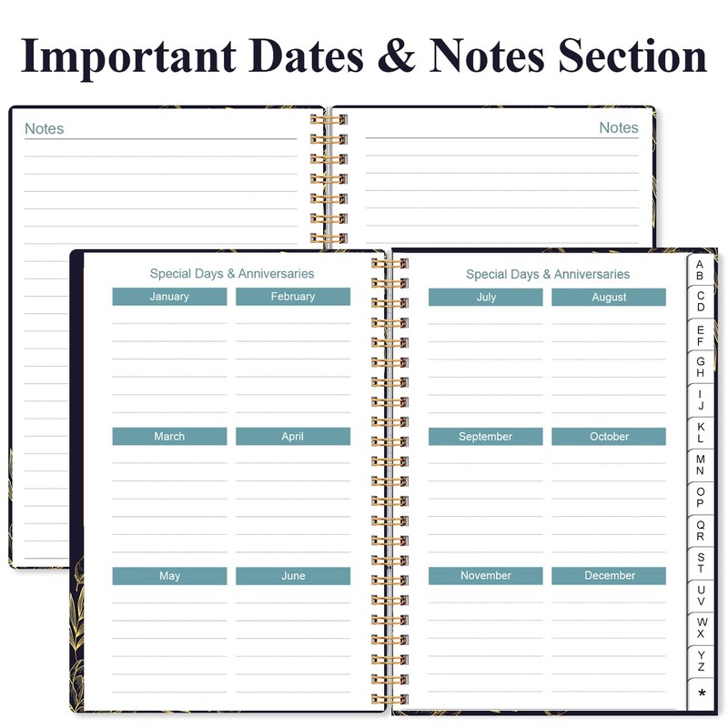 Address Book with Alphabetical Tabs - Small Address Book Spiral