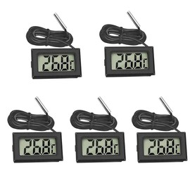 Funsto 5pcs Digital LCD Thermometer Water Temperature for Fridge Freezer Refrigerator Aquarium