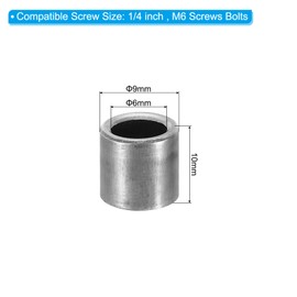 PATIKIL M6 Steel Spacers, 12 Pcs Metal Spacers Steel 6mm ID x 9mm OD x 6mm L Carbon Steel Spacer Screw Standoff Round for 1/4in or M6 Screw Bolts