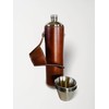 Birdie Bottle 12oz Brown Flask with 4 Shot Glasses for