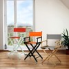 30" Director's Chair White Frame-Tangerine Canvas