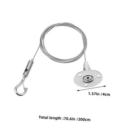 Operitacx 6pcs Lighting Rope Picture Molding Hangers Metal Gears Rope Picture Hanger Wire Picture Hanging System Adjustable Hanging Wire Grow Light Hanger Silver Stainless Steel