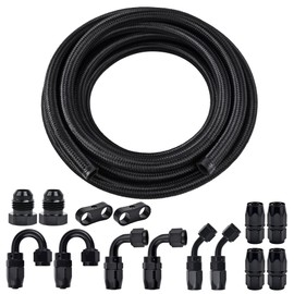 EVIL ENERGY 8AN Fuel Line Kit, 8AN Hose Kit 16FT Nylon Braided Fuel Line Hose Fitting Kit CPE Fuel Hose