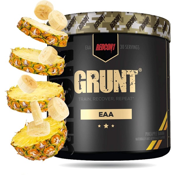 Redcon1 Grunt, EAAs, 30 Servings, Recovery Supplement (Pineapple Banana)