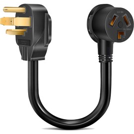 Moogiitools Dryer Adapter Cord 3 Prong to 4 Prong, 3P Older Dryer to 4P Newer House, Dryer Convert Cord NEMA 14-30P Plug to NEMA10-30R Receptacle, 30A 220V 10 AWG STW 1.5FT