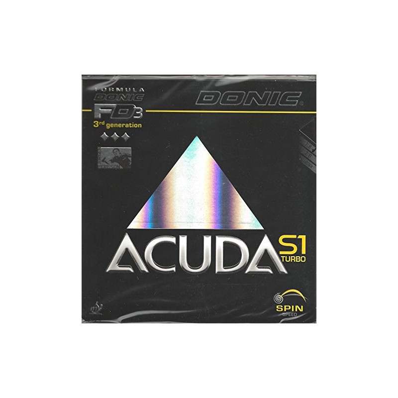 Donic Acuda S1 Turbo Table Tennis Rubber (2.0mm, Red)