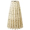 NASHALYLY Women's Chiffon Elastic High Waist Pleated A-Line Flared Maxi