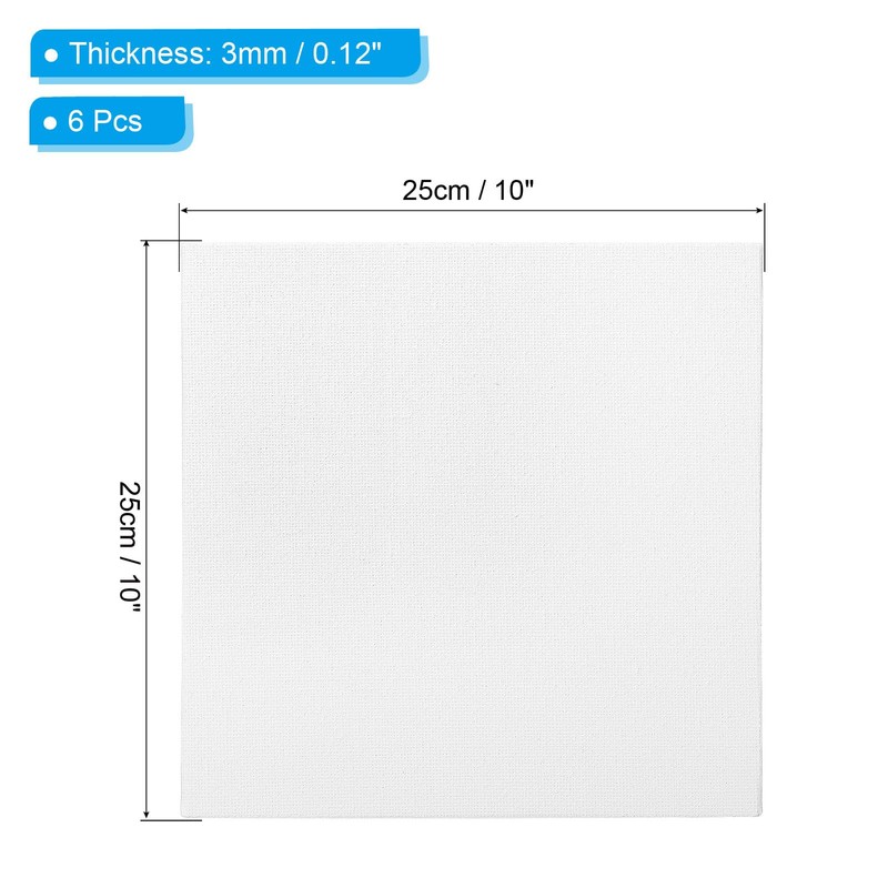 PATIKIL 10x10 Canvas Boards for Painting, 6 Pack 100% Cotton