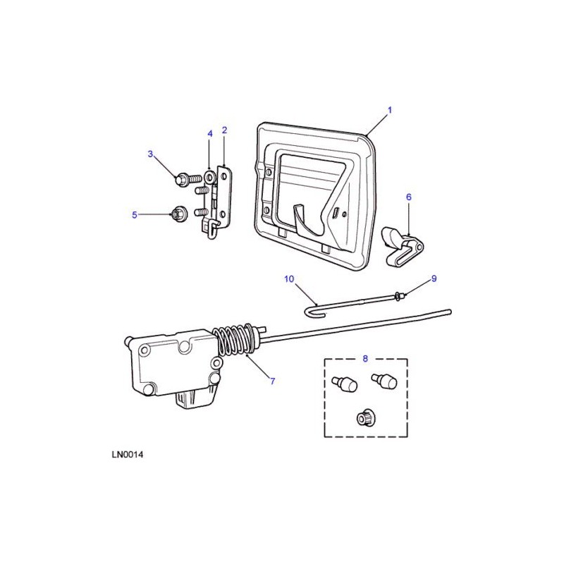 BRITPART FUEL DOOR LATCH COMPATIBLE WITH LAND ROVER DISCOVERY 2