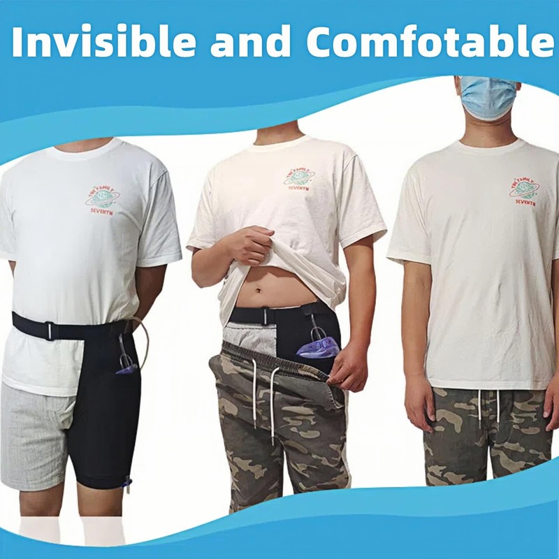 WEEOATAR Catheter Leg Bag Holder with Large Pocket, Invisible, Easy