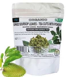 Dried Soursop Leaves Powder – Graviola Tea Cut & Powder Mix Guanabana Leaves 135+ Soursop Leaves use for Herbal Tea & Immune Support Loose Leaf Tea