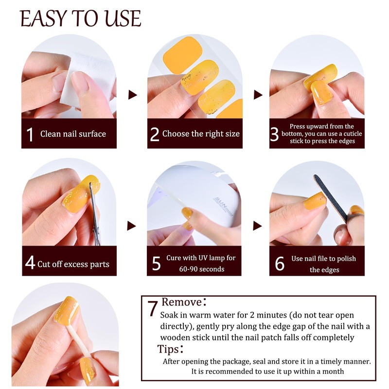XEAOHESY 1 Sheet 24pcs Christmas Semi Cured Gel Nail Strips,