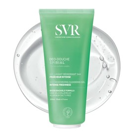 SVR Spirial Deo Douche Gel Limpiador Desodorante para Rostro, Cuerpo e Higiene Íntima externa | Frescura hasta por 24 Horas | Con Complejo Probiótico 
