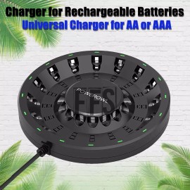 Powerowl Round Charger For Rechargeable Batteries For AA & AAA NiMH Solar NiCD🔋