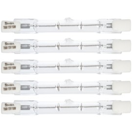 Simba Lighting Halogen R7S 78mm T3 100W Dimmable 800lm (5 Pack) J Type Linear Double Ended Floodlight Bulb 360º Beam Angle 120V for Work, Security, Landscape Lights, Floor Lamps, Warm White 2700K