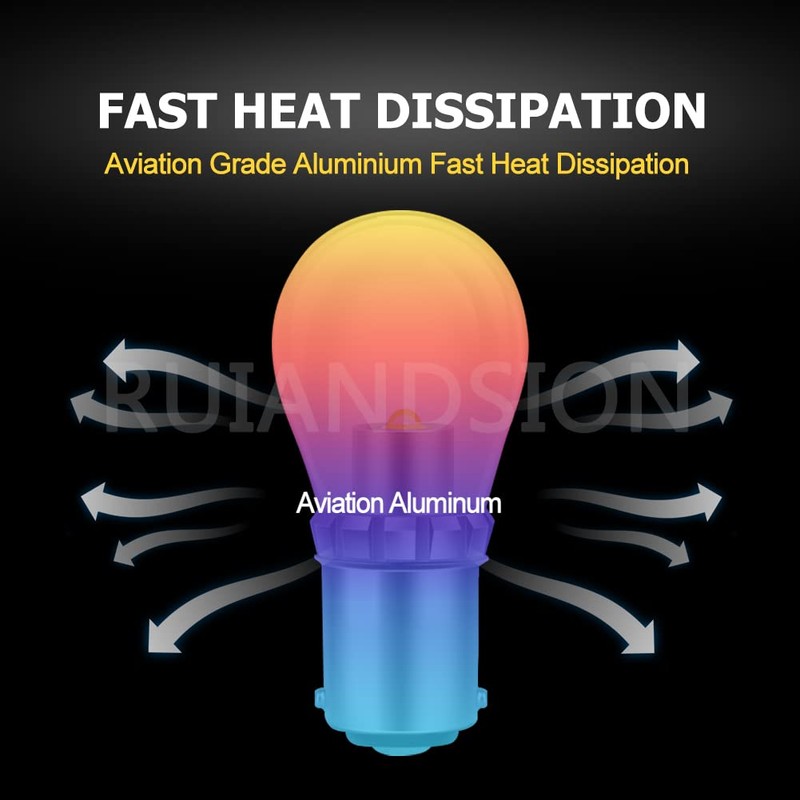Ruiandsion BA15D LED Bulb White 6-24V 1130 1142 1176 Interior