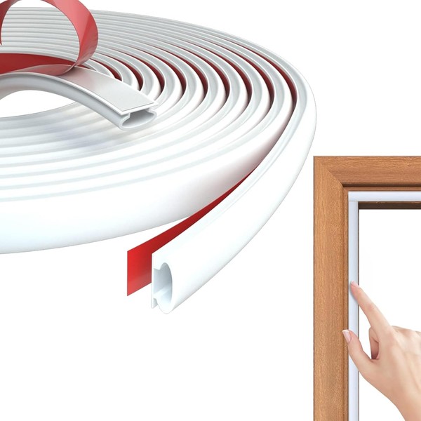 33 Feet Rubber Weather Stripping Door Seal Strip, Self-Adhesive Backing
