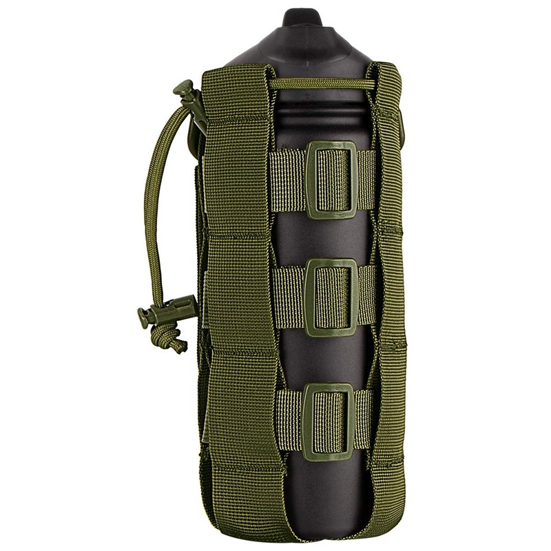 IronSeals Tactical Water Bottle Pouch, Adjustable Drawstring Water Bottle Holder