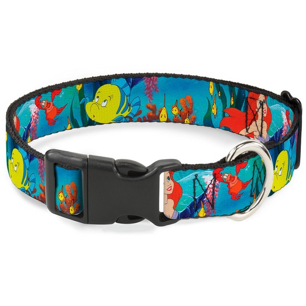 Buckle-Down Ariel, Sebastian & Flounder Scene Plastic Clip Collar, Narrow